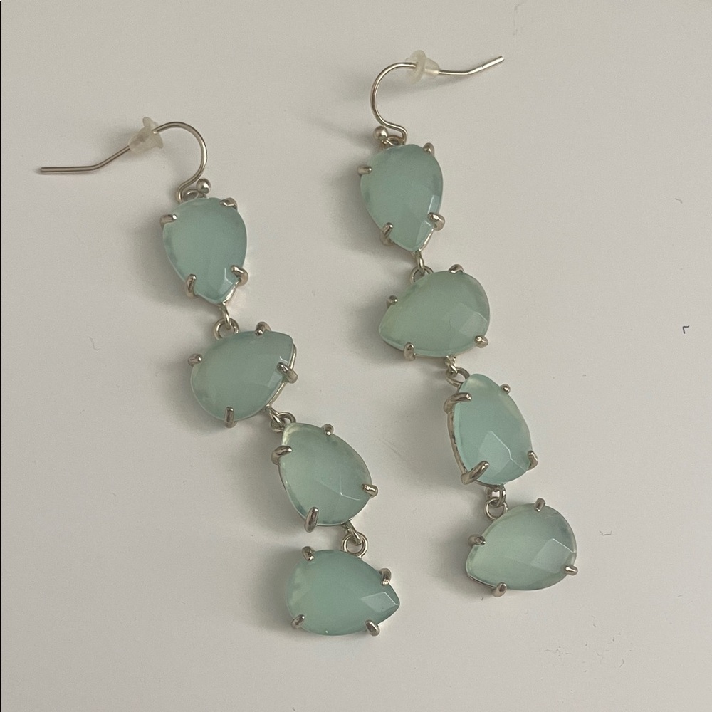Kendra Scott Pale Aqua Teardrop Dangle Earrings